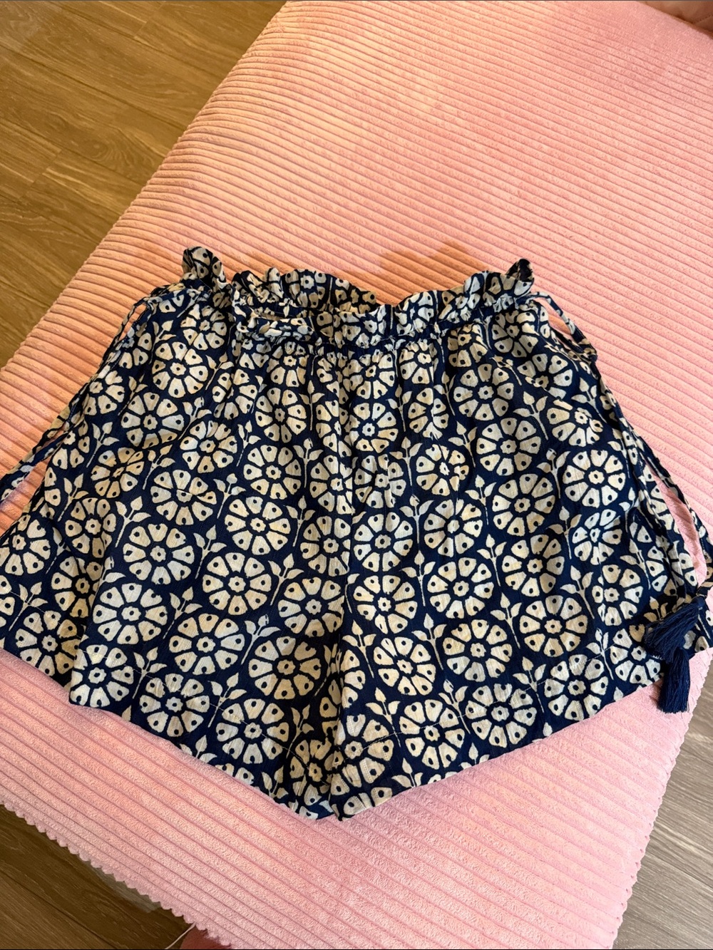 Roller Rabbit Navy and Cream Printed Elastic-Waist Women’s Athletic Shorts